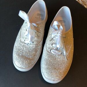 KEDS for Kate Spade white sparkle shoes.